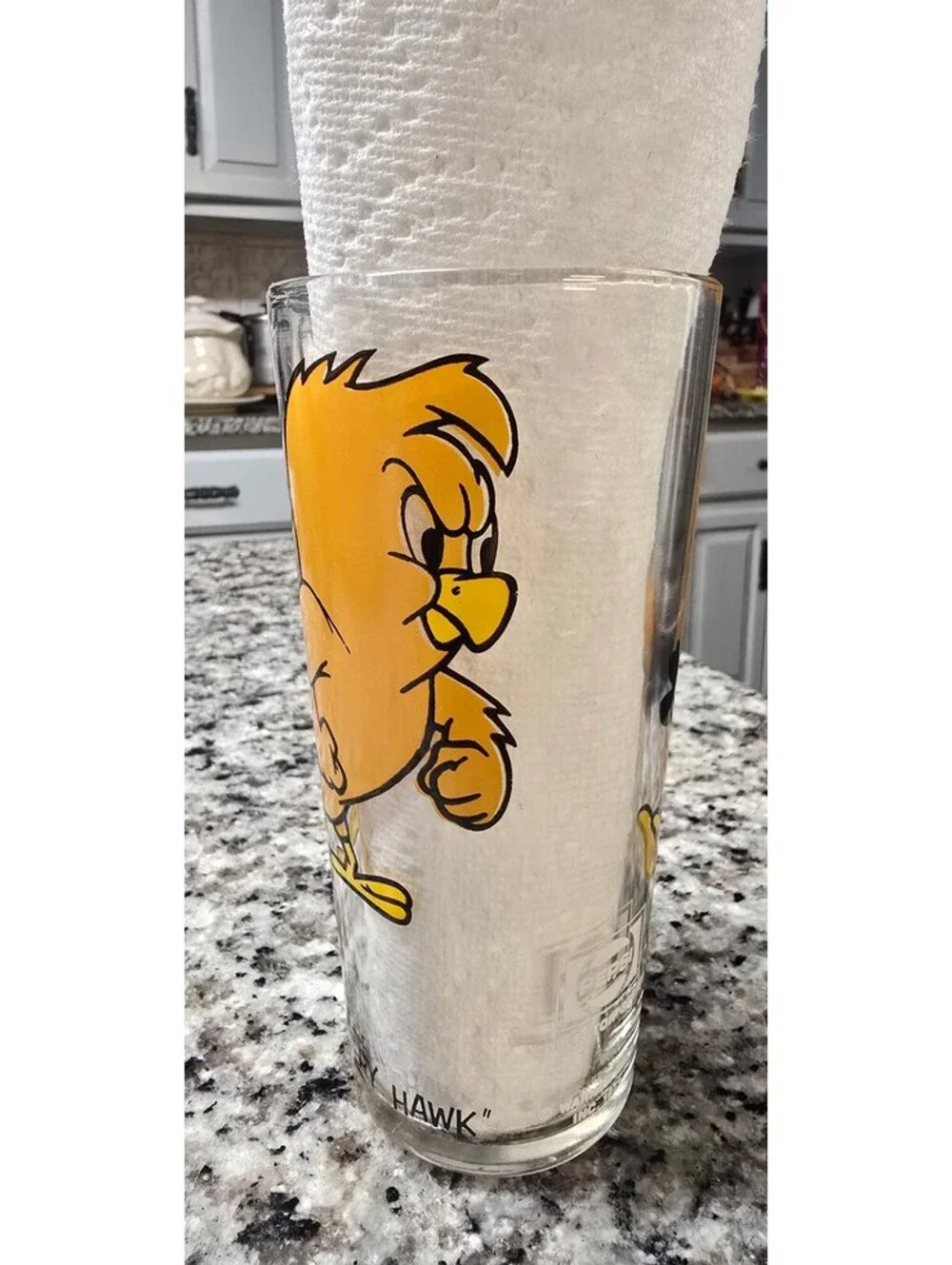 Henery Hawk 1973 Warner Brothers Pepsi White Logo Glass Cup Looney Toons